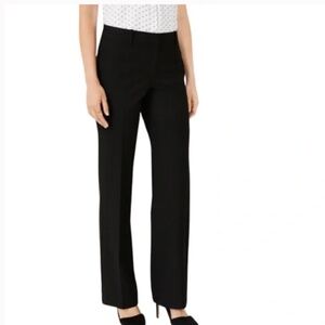 NWT Ann Taylor Ann Fit Trouser Leg Black Pants Classic suiting career basic 14 P